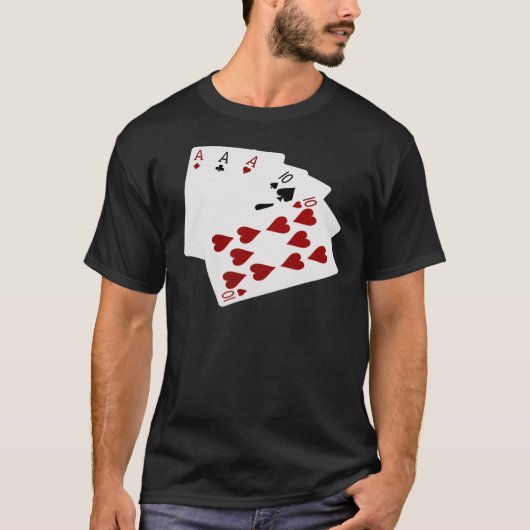 T-shirt Poker Hands - Full House - Ace et Dix (Devant)