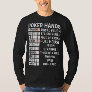 T-shirt Poker Mains feuille de tricot carte casino Gam