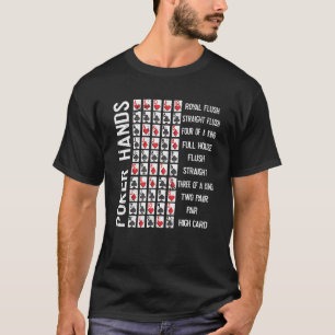 T-shirt Poker Mains feuille de tricot carte casino Joueur 
