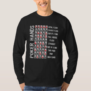T-shirt Poker Mains feuille de tricot carte casino Joueur 