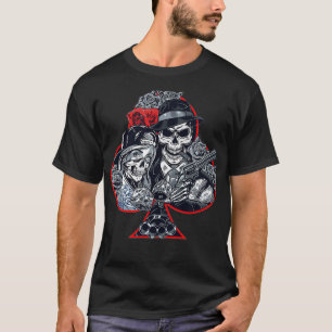 T-shirt Poker Skuls Gangster Life Poker Joueurs Cadeau