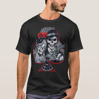 T-shirt Poker Skuls Gangster Life Poker Joueurs Cadeau