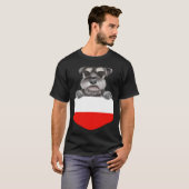 T-shirt Poland Flag Miniature Schnauzer Dog In Pocket (Devant entier)