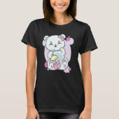 T-shirt Polar Bear Drinking Boba Flavor With Black Milk Te (Devant)