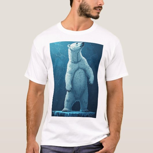 T-shirt Polar Bear Made Of Ice Shards Standing Tall Arctic (Devant)