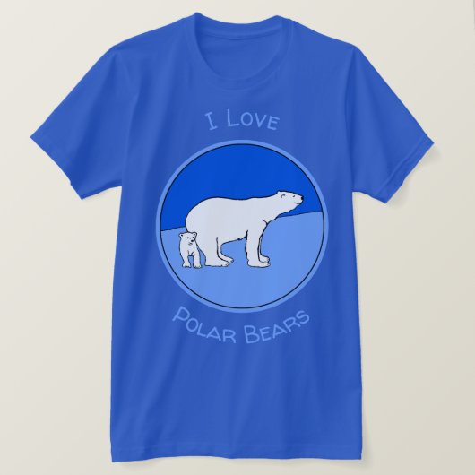 T-shirt Polar Bear Mom and Cub Peinture - Wildlife Art (Design devant)