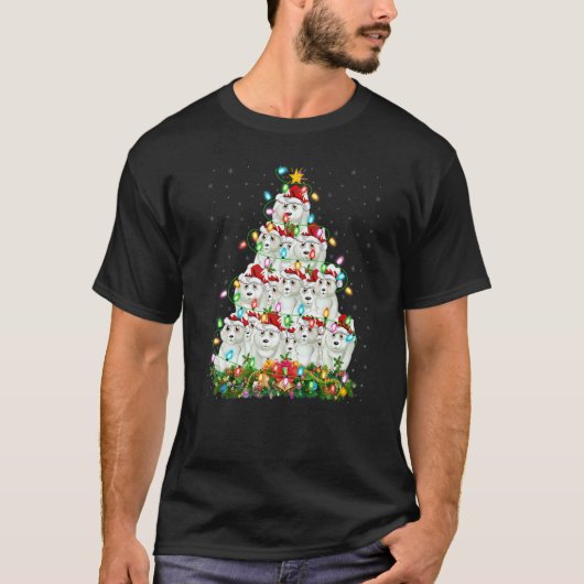 T-shirt Polar Bear Xmas Lights Santa Polar Bear Christmas (Devant)