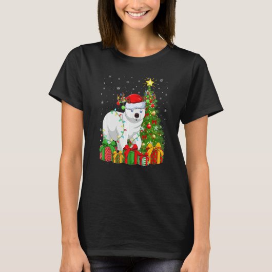 T-shirt Polar Bear  Xmas Lights Santa Polar Bear Christmas (Devant)