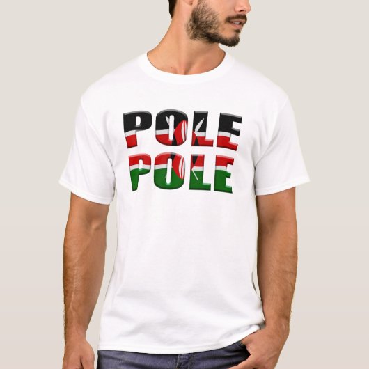 T-shirt Pole pole avec le drapeau kenyan (Devant)