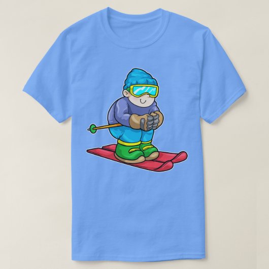T-shirt Pôle ski avec ski (Design devant)