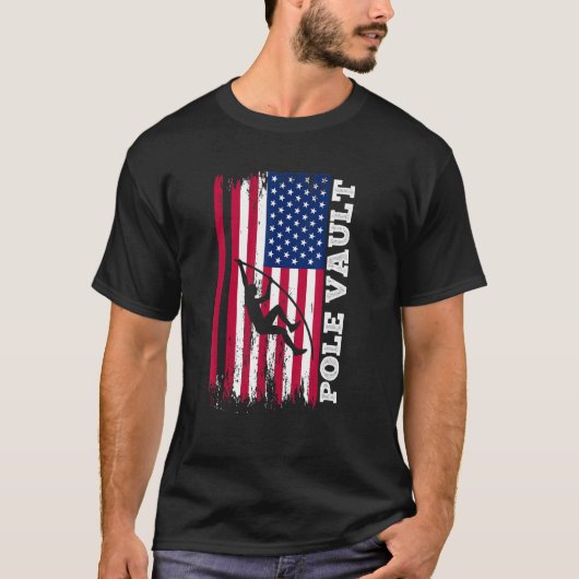 T-shirt Pole Vault Athlete American Flag Pole Vaulting US (Devant)