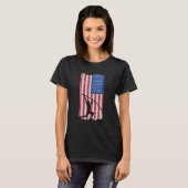 T-shirt Pole Vault Athlete USA Flag Vaulter Pole Jumping (Devant entier)