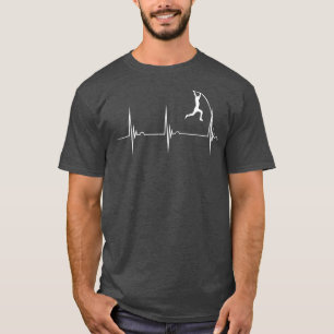 T-shirt Pole Vault Heartbeat Pole Vaulter EKG Pole