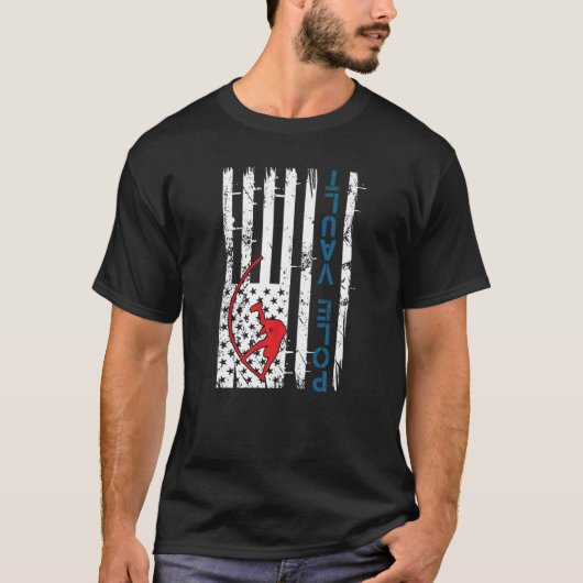 T-shirt Pole Vaulting drapeau américain à l'envers Pole Ju (Devant)