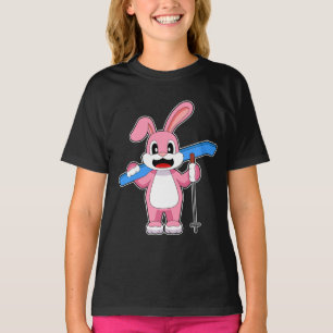 T-shirt Poles de ski de ski de lapin