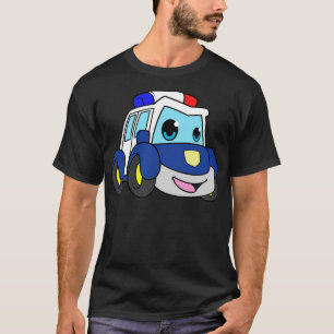 T-shirt Police à feu bleu et sirène