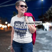 T-shirt Police à la retraite - Ligne du drapeau bleu des É