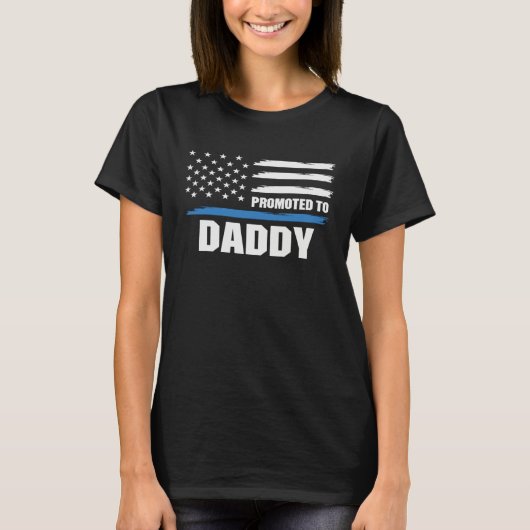 T-shirt Police Blue Lives Blue Daddy American Flag (Devant)