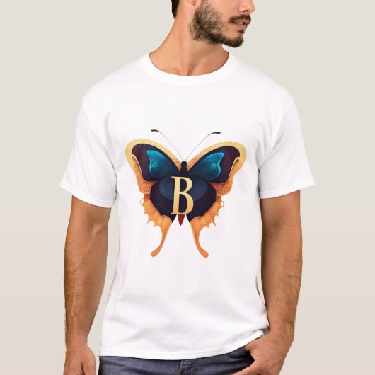 T-shirt Police Bold "B" élégante avec papillon (Devant)