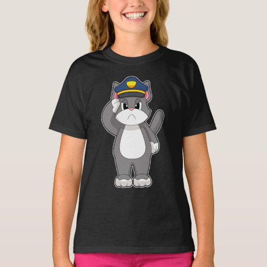 T-shirt Police Cat Cop (Devant)