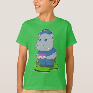 T-shirt Police d'anniversaire d'hippopotame