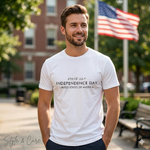 T-shirt Police de caractère JOUR DE L'INDÉPENDANCE élégant
