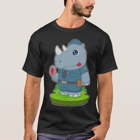 T-shirt Police de Donut de flûte rhino (Devant)