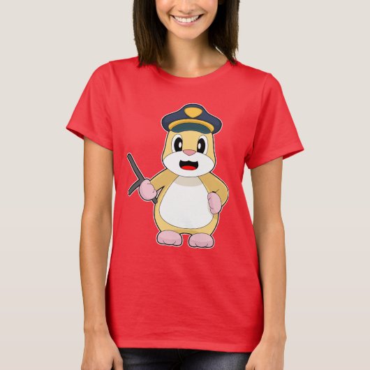 T-shirt Police de Hamster Cop Baton (Devant)
