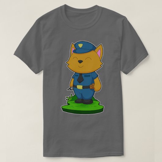 T-shirt Police de microphone Cat Cop (Design devant)