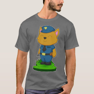 T-shirt Police de microphone Cat Cop