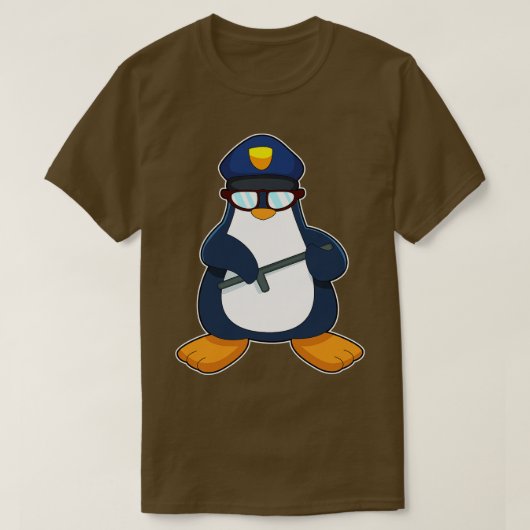 T-shirt Police de Penguin Cop Baton (Design devant)