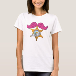 T-shirt Police drôle de moustache de roses indien