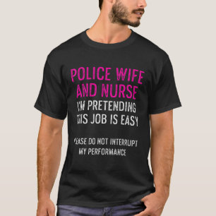 T-shirt Police Femme Infirmière Vie Rn Maman 32