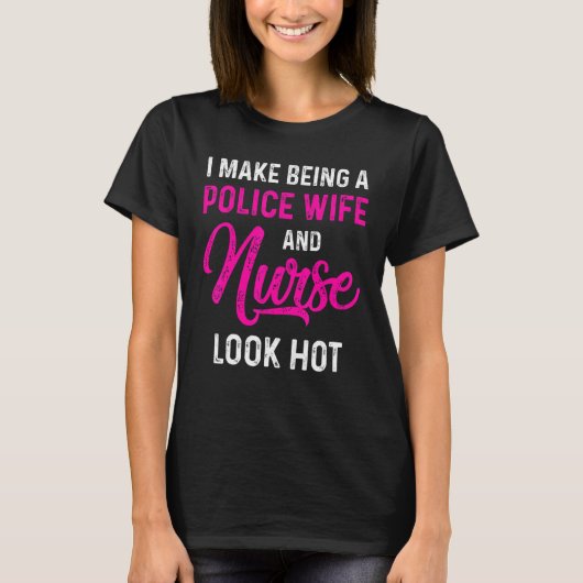 T-shirt Police Femme Infirmière Vie Rn Maman 40 (Devant)