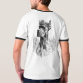 T-shirt Police Great Dane Statue (Dos entier)