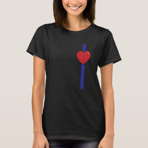 T-shirt Police Heart Blue Line Valentines Day Love Cop Off