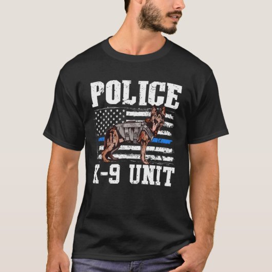 T-shirt Police K9 Unité berger allemand police chien améri (Devant)
