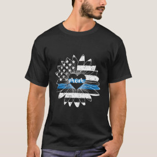 T-shirt Police Maman Fleur Maman De Police Policier Mère