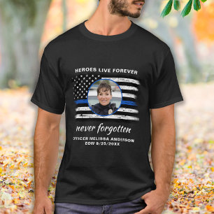 T-shirt Police Mémorial tombeau officier EOW mince Ligne b