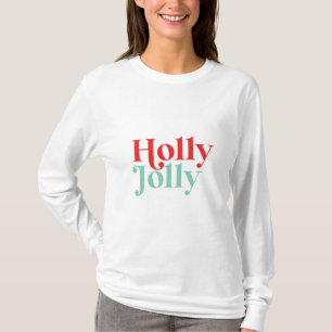 T-shirt Police moderne Boho Holly Jolly Noël