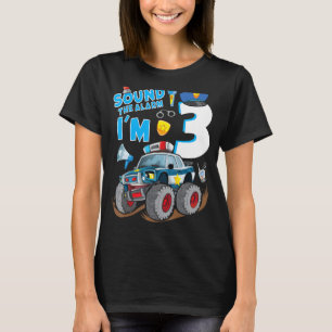 T-shirt Police Monster Car 3e anniversaire Boy Cop Policem