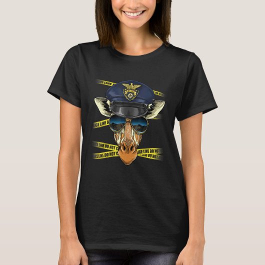 T-shirt Police Officer Giraffe PD Cop Crime Scene Giraffe (Devant)