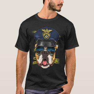T-shirt Police Officier américain Bulldog PD Cop Crime scè