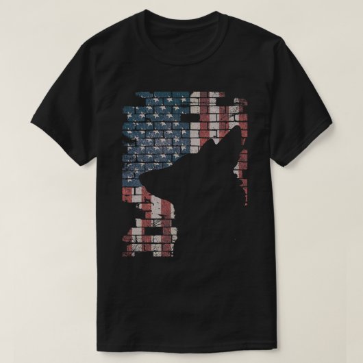 T-shirt Police Officier Chien Shep PD Drapeau américain Si (Design devant)