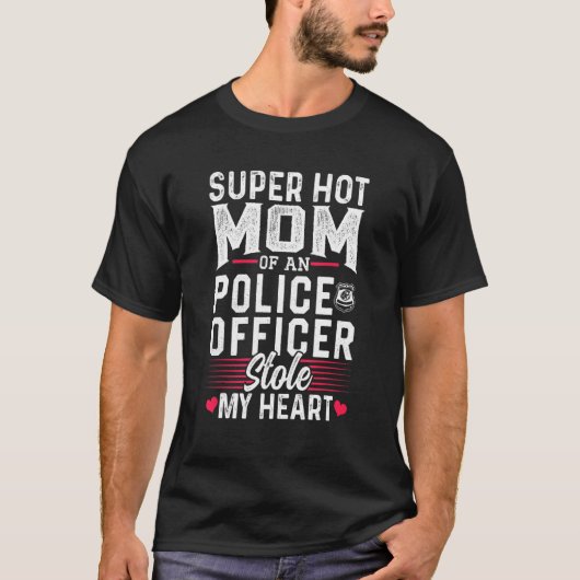 T-shirt Police Officier Maman Policewoman Badge (Devant)