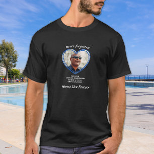T-shirt Police Officier Memorial EOW Custom Heart Photo