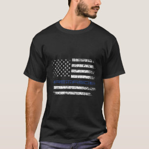 T-shirt Police Officier Mince Retraité Ligne Bleue América