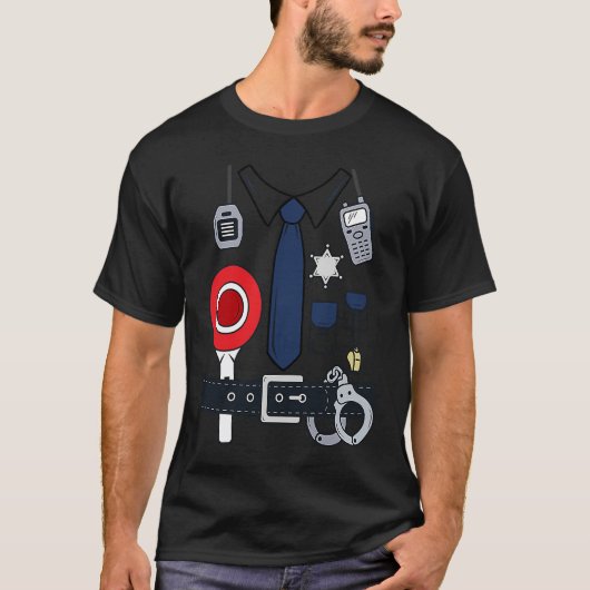 T-shirt Police Uniform Police Officer Uniform Police Fancy (Devant)