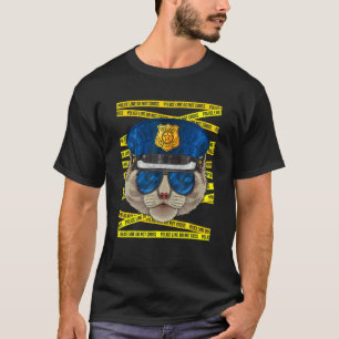 T-shirt Policier en chiffon Policier Chat de police