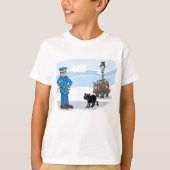 T-shirt Policier Et Chat Noir (Devant)